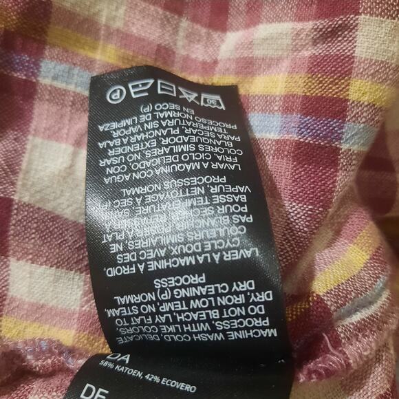 Kuhl Wylde Womens Red Plaid Lightweight Short Sleeve Top Size Medium - Picture 6 of 7